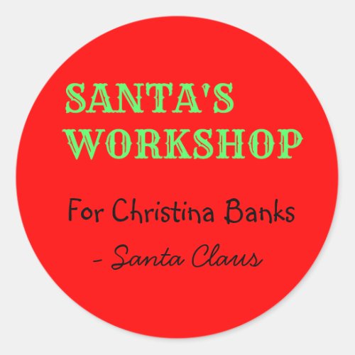 Personalized Message from Santa Claus Classic Round Sticker