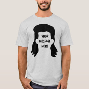 Personalized Message Funny Mullet Graphic T-Shirt