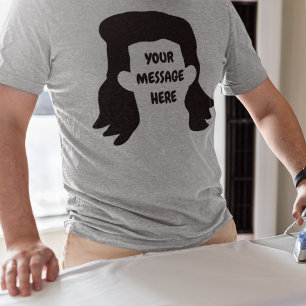 Personalized Message Funny Mullet Graphic Tri-Blend Shirt