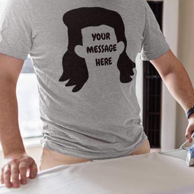 Personalized Message Funny Mullet Graphic Tri-Blend Shirt (Creator Uploaded)
