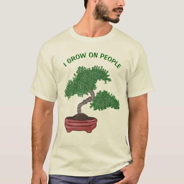 Personalized Message Japanese Bonsai Tree Graphic T-Shirt (Front)