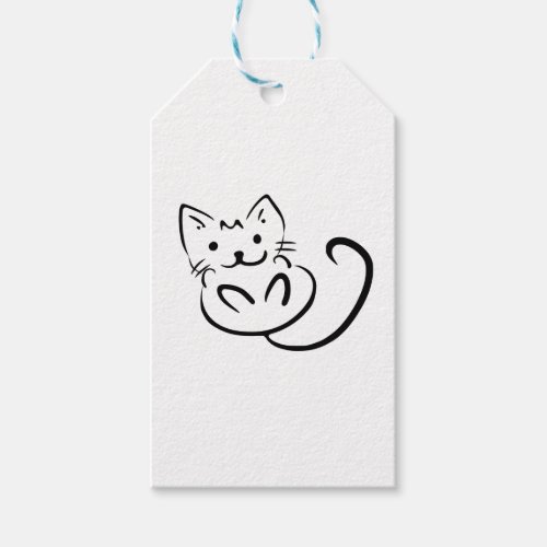 Personalized  Message Kitty Drawing Gift Tags