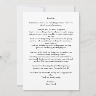 personalized Message Photo Card For Dad
