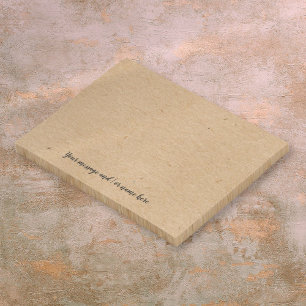 Personalized Message Rustic Kraft Paper Style Post-it Notes