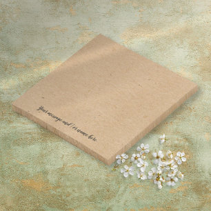 Personalized Message Rustic Kraft Paper Style Post-it Notes