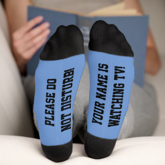 PERSONALIZED Message Socks Blue