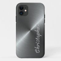 Personalized Metal titanium silver Radial Texture