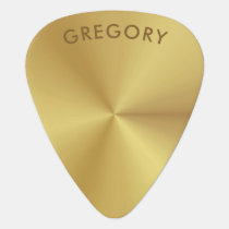 Personalized metallic gold texture monogram guitar pick
