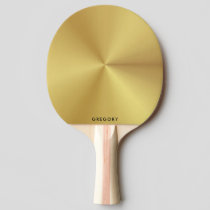 Personalized metallic gold texture monogram ping pong paddle