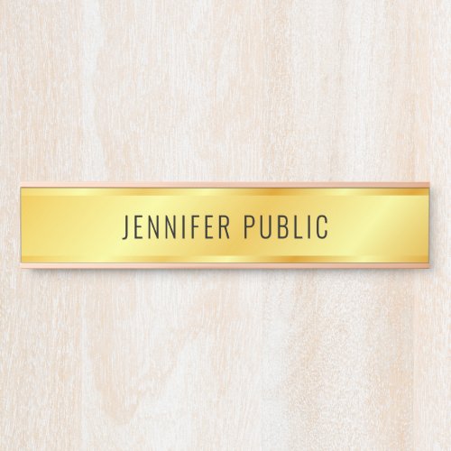 Personalized Metallic Look Faux Gold Door Sign