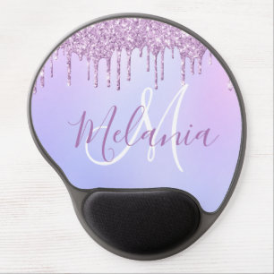 Personalized Metallic Purple Drip Lavender Pour Gel Mouse Pad