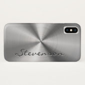 Personalized Metallic Radial Stainless Steel Look Case-Mate iPhone Case (Back (Horizontal))