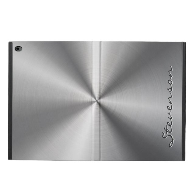 Personalized Metallic Radial Stainless Steel Look Powis iPad Air 2 Case (Outside)