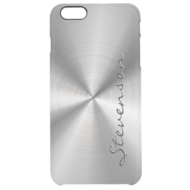 Personalized Metallic Radial Stainless Steel Look Uncommon iPhone Case (Back)