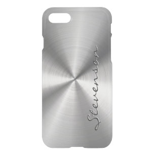 Personalized Metallic Radial Stainless Steel Look iPhone SE/8/7 Case