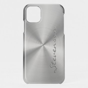 Personalized Metallic Radial Stainless Steel Look Iphone 11 Case by CityHunter at Zazzle