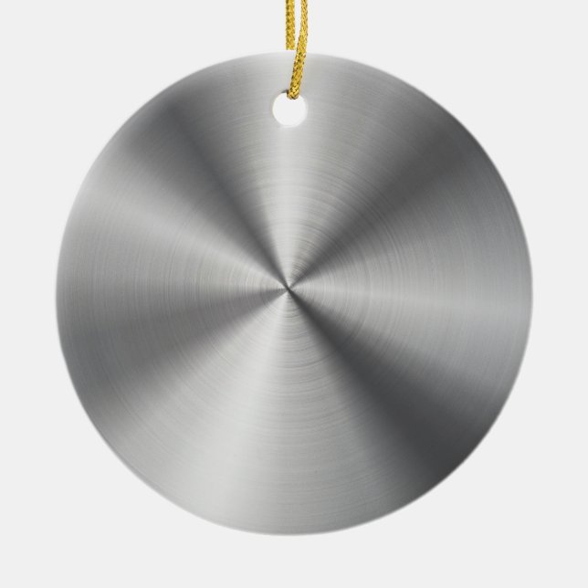 Personalized Metallic Radial Texture Ceramic Ornament (Front)