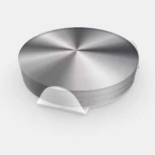Personalized Metallic Radial Texture Coaster Set