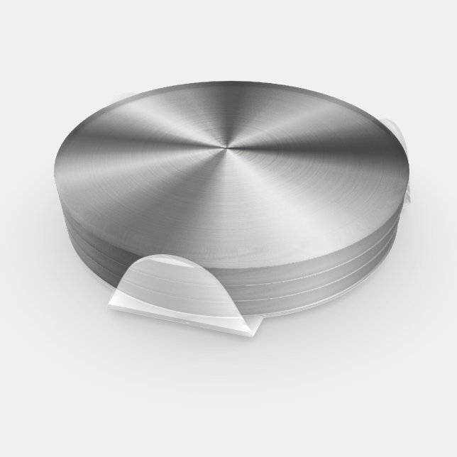 Personalized Metallic Radial Texture Coaster Set (Set)