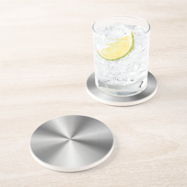 Personalized Metallic Radial Texture Drink Coaster (Side)
