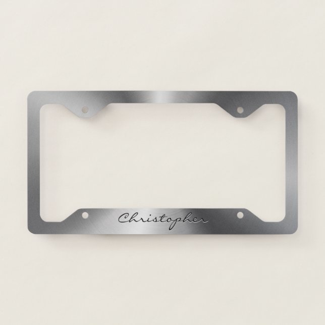 Personalized Metallic Radial Texture License Plate Frame (Front)