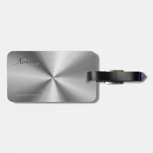 Personalized Metallic Radial Texture Luggage Tag