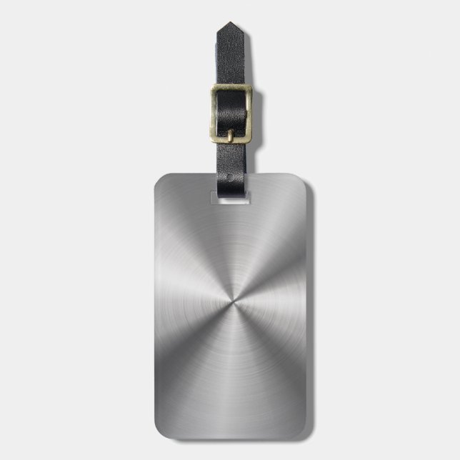 Personalized Metallic Radial Texture Luggage Tag (Front Vertical)