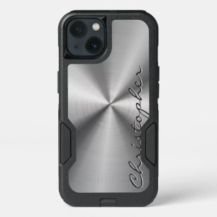 Personalized Metallic Radial Texture iPhone 13 Case