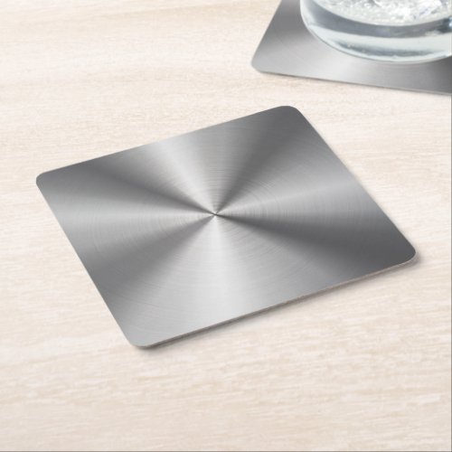 Personalized Metallic Radial Texture Square Paper Coaster