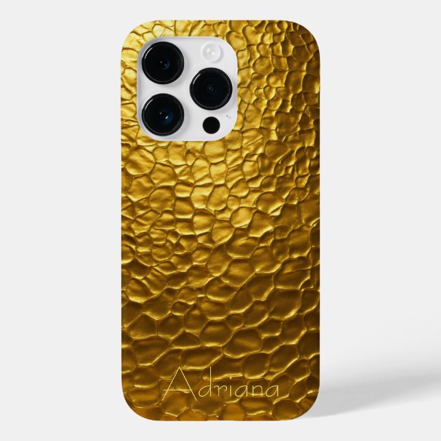 Personalized Metallic titanium Gold Radial Texture Case-Mate iPhone Case (Back)