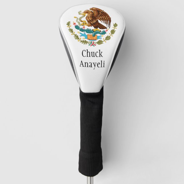 Personalized Mexican Eagle Golf Head Cover (Front)