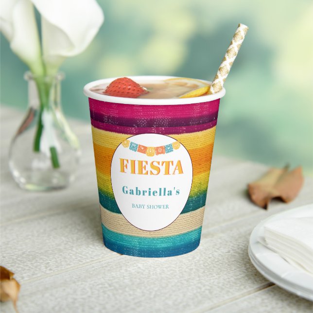 Personalized Mexican Fiesta Baby Shower Paper Cups (Insitu)