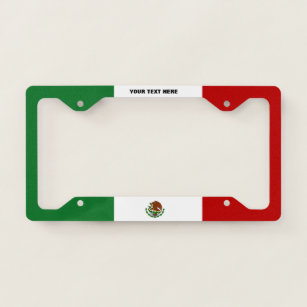 6"x12" Aluminum Auto License Plate Tag NO WHITE BORDER Mexico Mexican Flag 