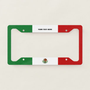 Personalized Mexican Flag License Plate Frame