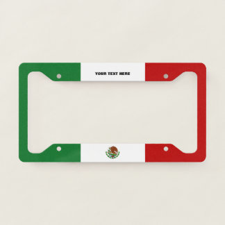 Personalized Mexican Flag License Plate Frame