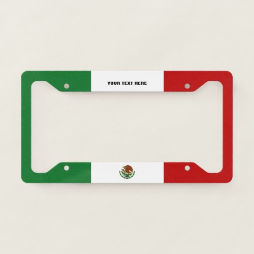 Personalized Mexican Flag  License Plate Frame