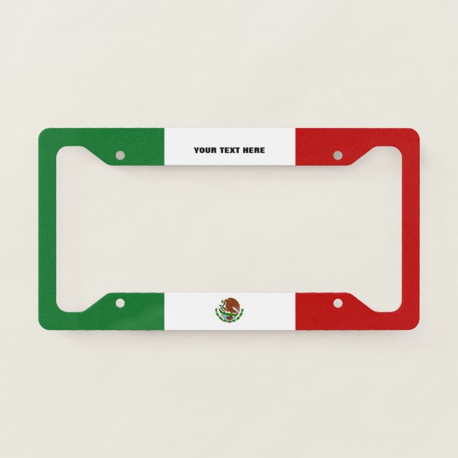 Personalized Mexican Flag  License Plate Frame (Front)