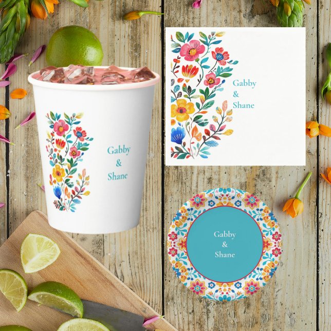 Personalized Mexican Floral Couples Shower  Napkins (Creator Uploaded)