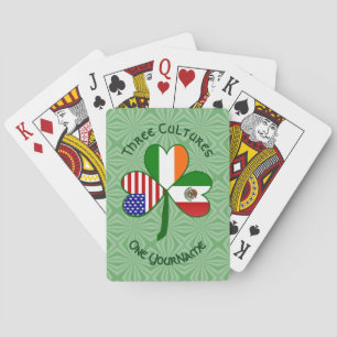 Personalized Mexican Ireland USA Shamrock Poker Cards
