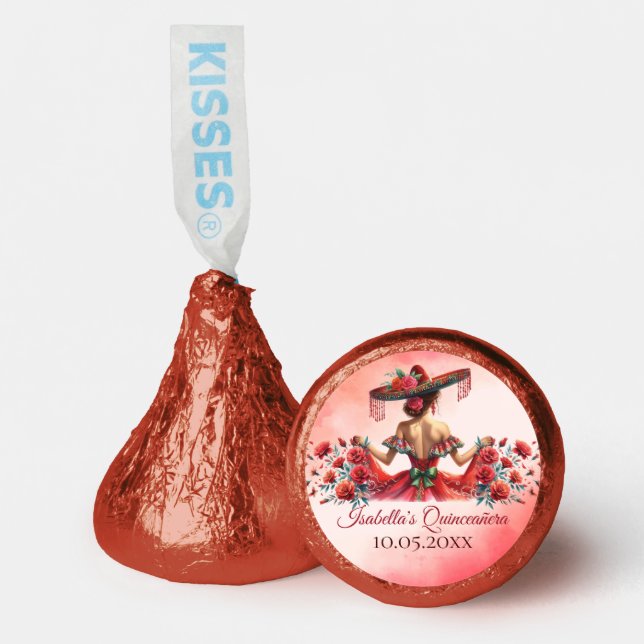 Personalized Mexican Style Quinceañera Hershey®'s Kisses® (Front)