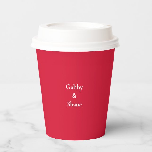 Personalized Mexican Themed Couples Shower Red Paper Cups (Front)