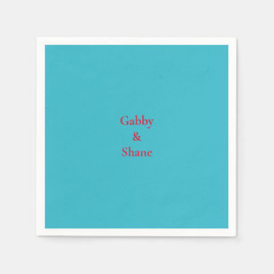 Personalized Mexican Turquoise Couples Shower Napkins