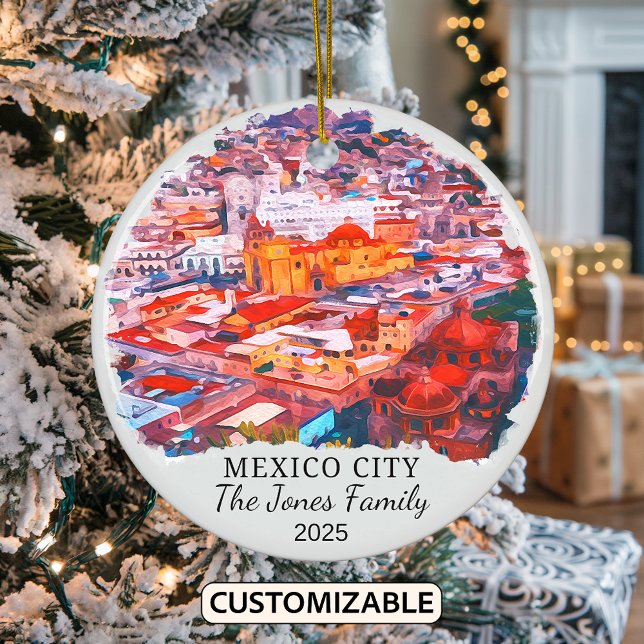 Personalized Mexico City Ornament, Mexico Ceramic Ornament (Creator Uploaded)