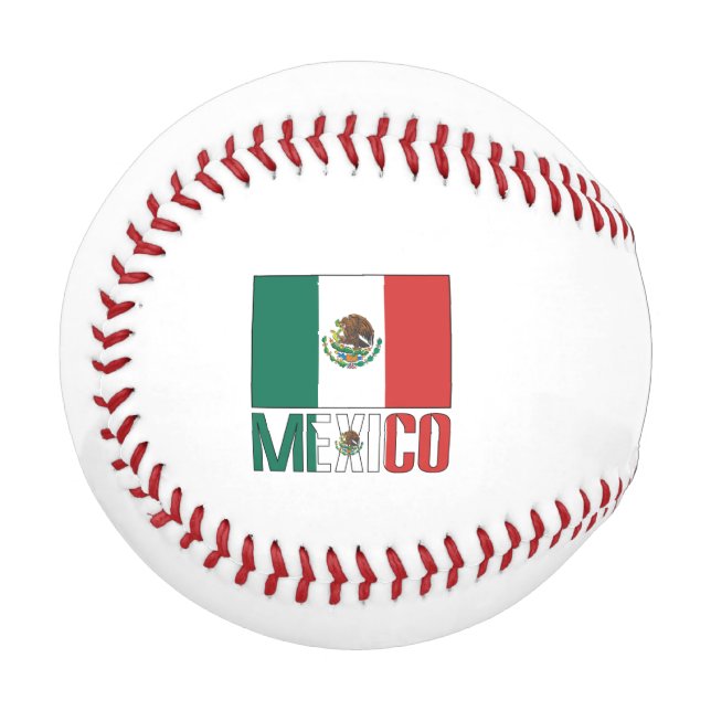 Personalized Mexico Flag Baseball (Front Left)