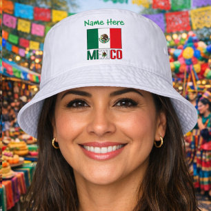 Personalized Mexico Flag Bucket Hat