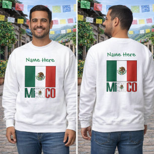 Personalized Mexico Flag Design Men's Sweatshirt