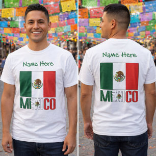 Personalized Mexico Flag Name Design Men's T-Shirt