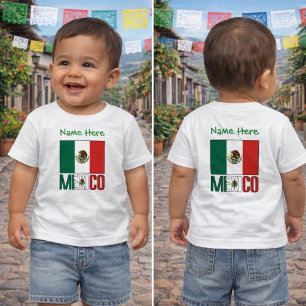 Personalized Mexico Flag Name Design Toddler T-shirt