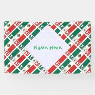 Personalized Mexico Flag Tiled Banner