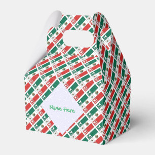 Personalized Mexico Flag Tiled Gable Favor Boxes